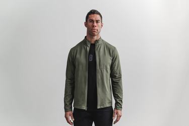 Nobull Twill Zip-up Men's Jackets Green | Australia (JE6754)